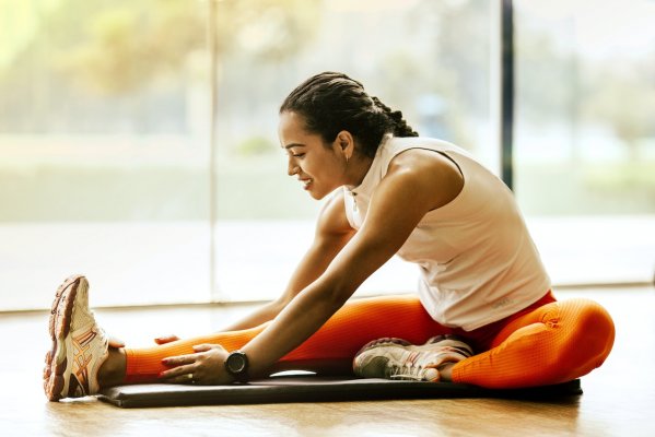 person stretching